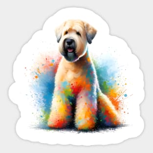 Joyful Soft Coated Wheaten Terrier in Splash Art Sticker